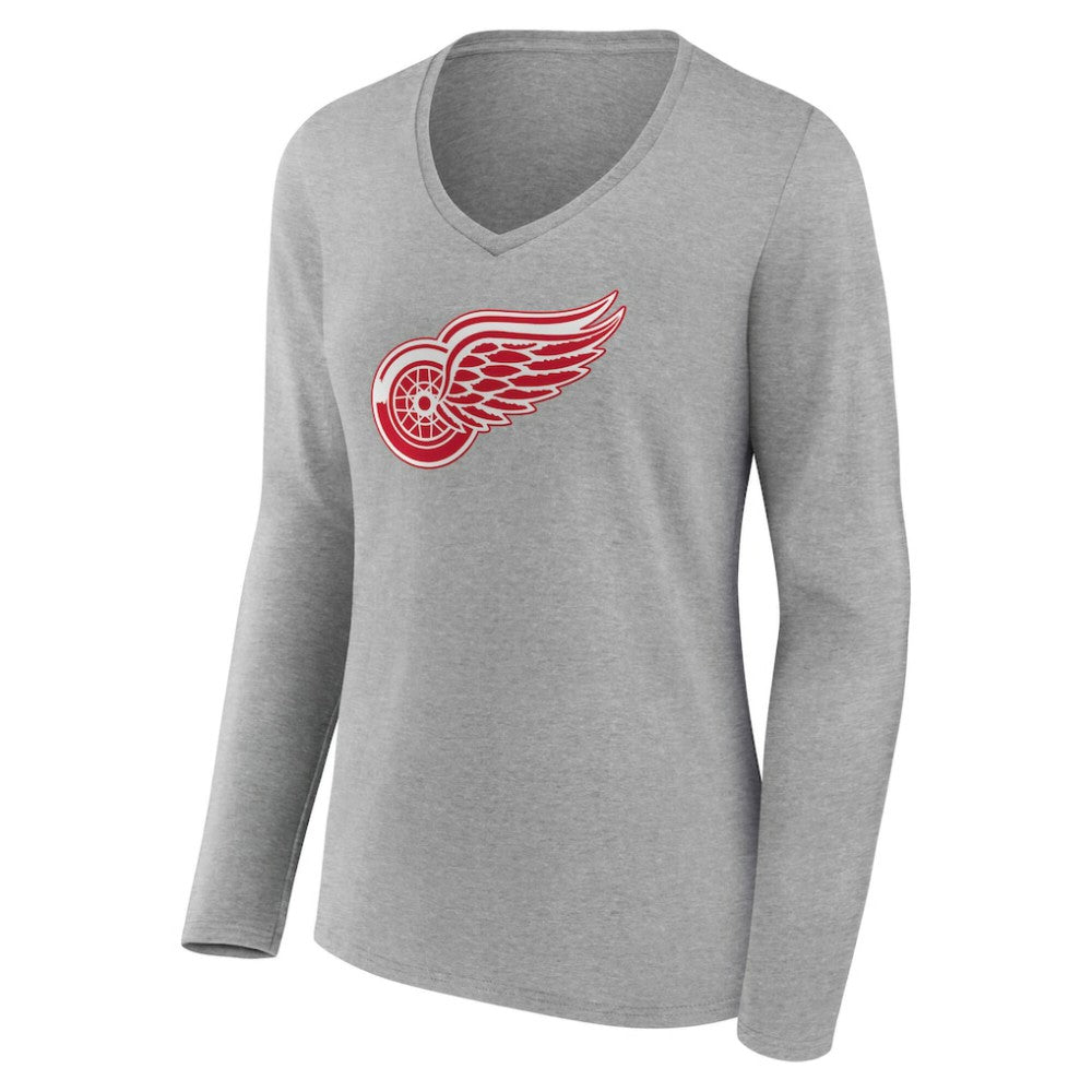 Detroit Red Wings Women's Primary Logo Long Sleeve V-Neck T-Shirt -  NHL T-shirts