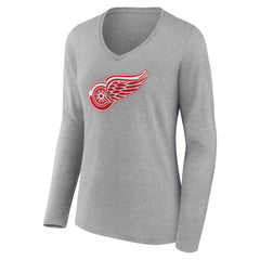 Detroit Red Wings Women's Primary Logo Long Sleeve V-Neck T-Shirt -  NHL T-shirts