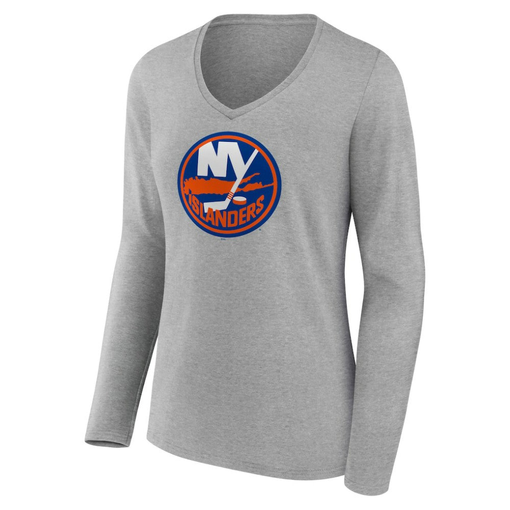 New York Islanders Women's Primary Logo Long Sleeve V-Neck T-Shirt -  NHL T-shirts