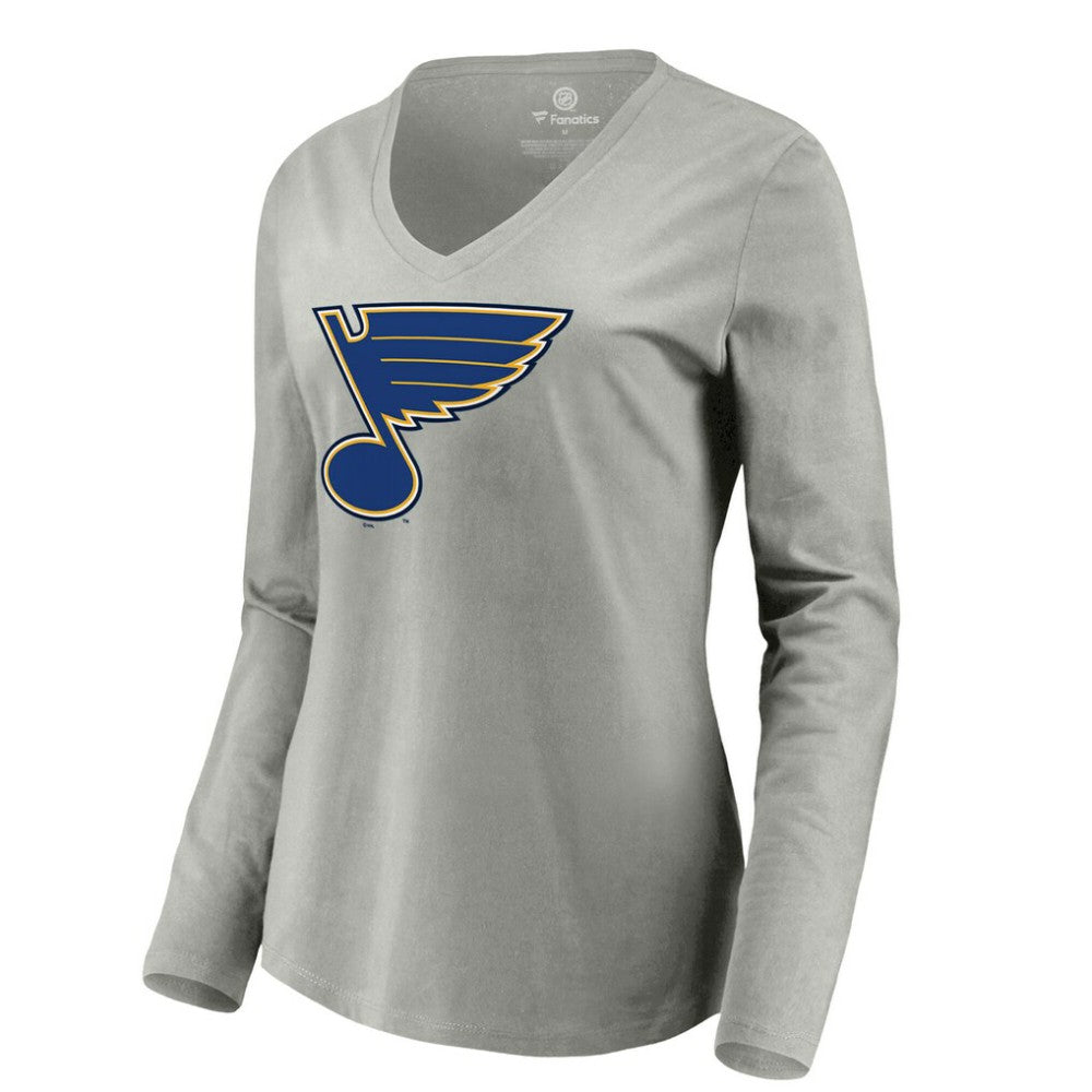 St. Louis Blues Women's Primary Logo Long Sleeve V-Neck T-Shirt -  NHL T-shirts