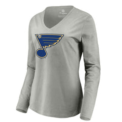 St. Louis Blues Women's Primary Logo Long Sleeve V-Neck T-Shirt -  NHL T-shirts