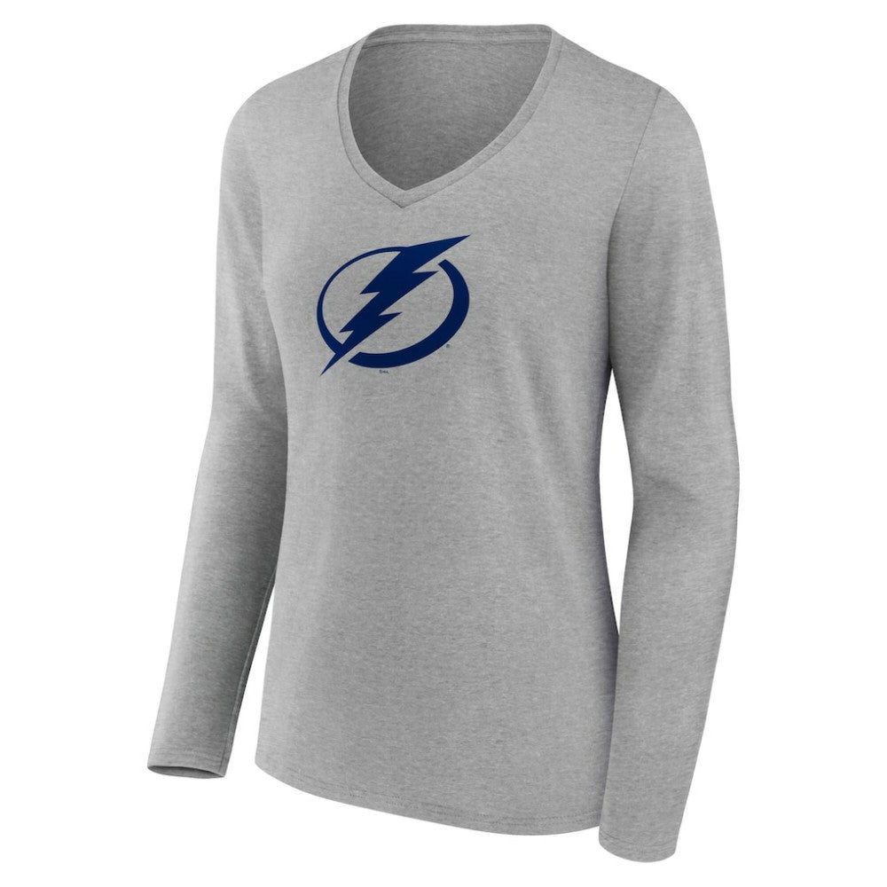 Tampa Bay Lightning Women's Primary Logo Long Sleeve V-Neck T-Shirt -  NHL T-shirts