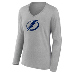 Tampa Bay Lightning Women's Primary Logo Long Sleeve V-Neck T-Shirt -  NHL T-shirts