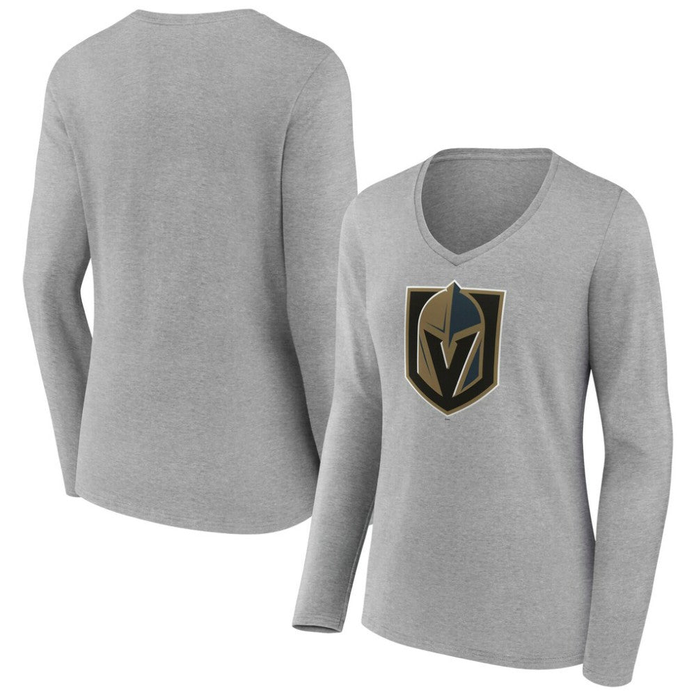 Vegas Golden Knights Women's Primary Logo Long Sleeve V-Neck T-Shirt -  NHL T-shirts