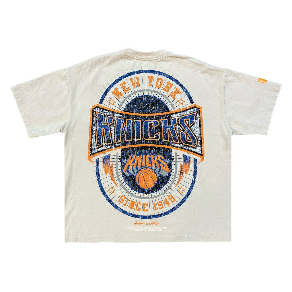Cream New York Knicks Legend Row Collection Premium T-Shirt | NBA