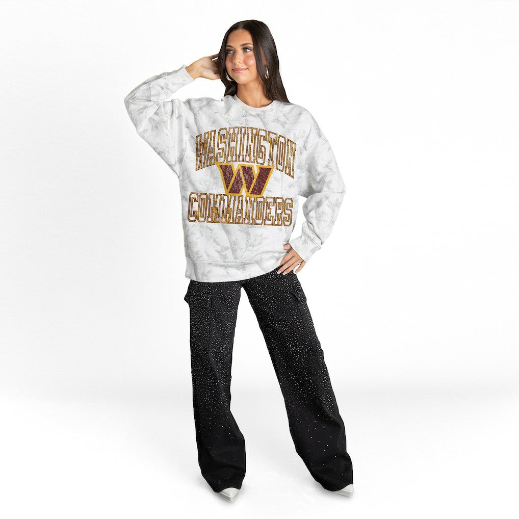 Washington Commanders Gameday Couture Women's Whiteout Oversized Premium Fleece Sweatshirt | NFL On sale