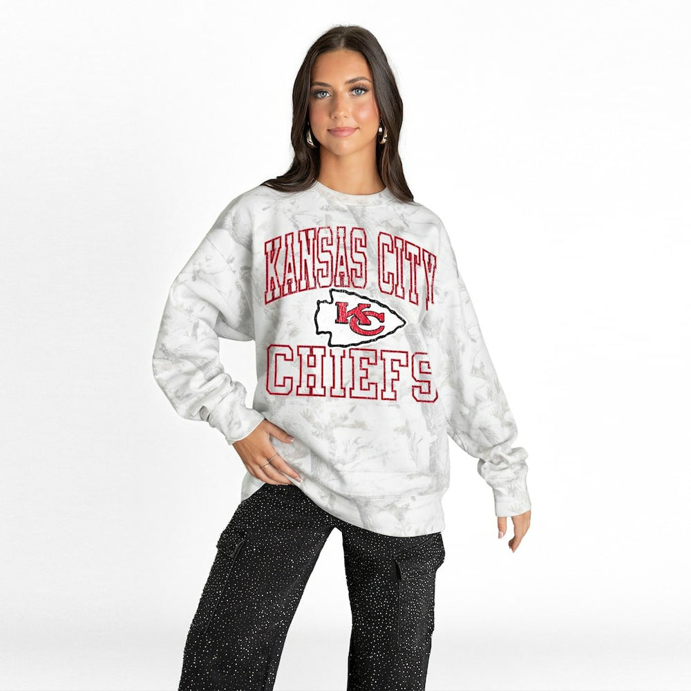 Kansas City Chiefs Gameday Couture Women's Whiteout Oversized Premium Fleece Sweatshirt | NFL On sale