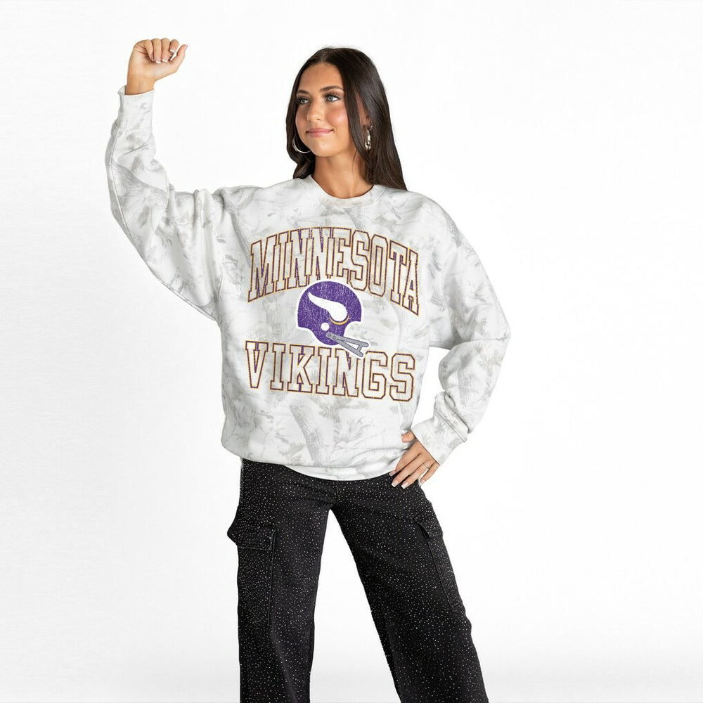 Minnesota Vikings Gameday Couture Women's Whiteout Oversized Premium Fleece Sweatshirt | NFL Discount