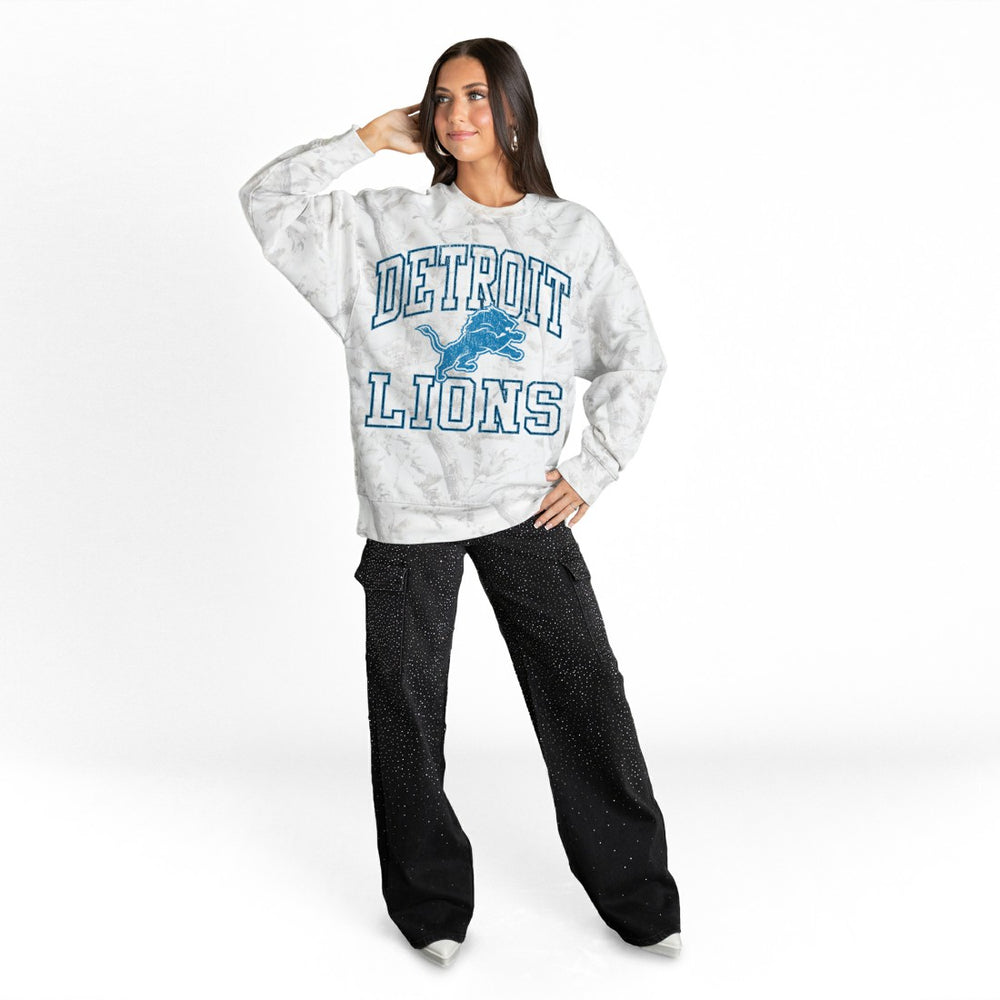 Detroit Lions Gameday Couture Women's Whiteout Oversized Premium Fleece Sweatshirt | NFL Sale