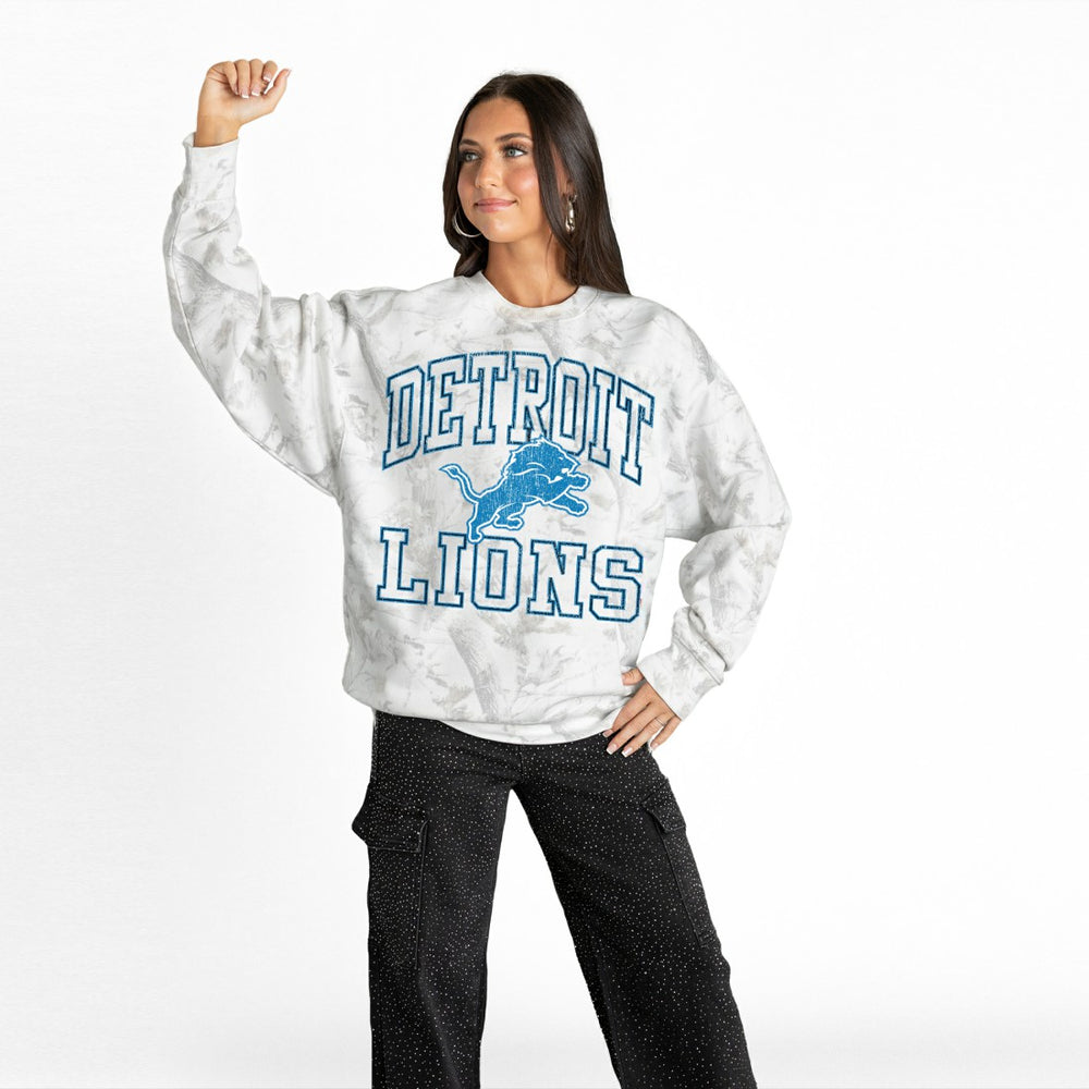 Detroit Lions Gameday Couture Women's Whiteout Oversized Premium Fleece Sweatshirt | NFL Sale