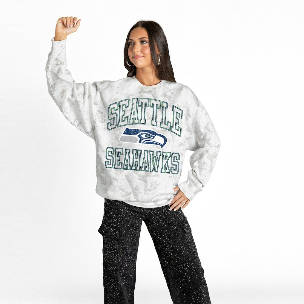 Seattle Seahawks Gameday Couture Women's Whiteout Oversized Premium Fleece Sweatshirt | NFL On sale