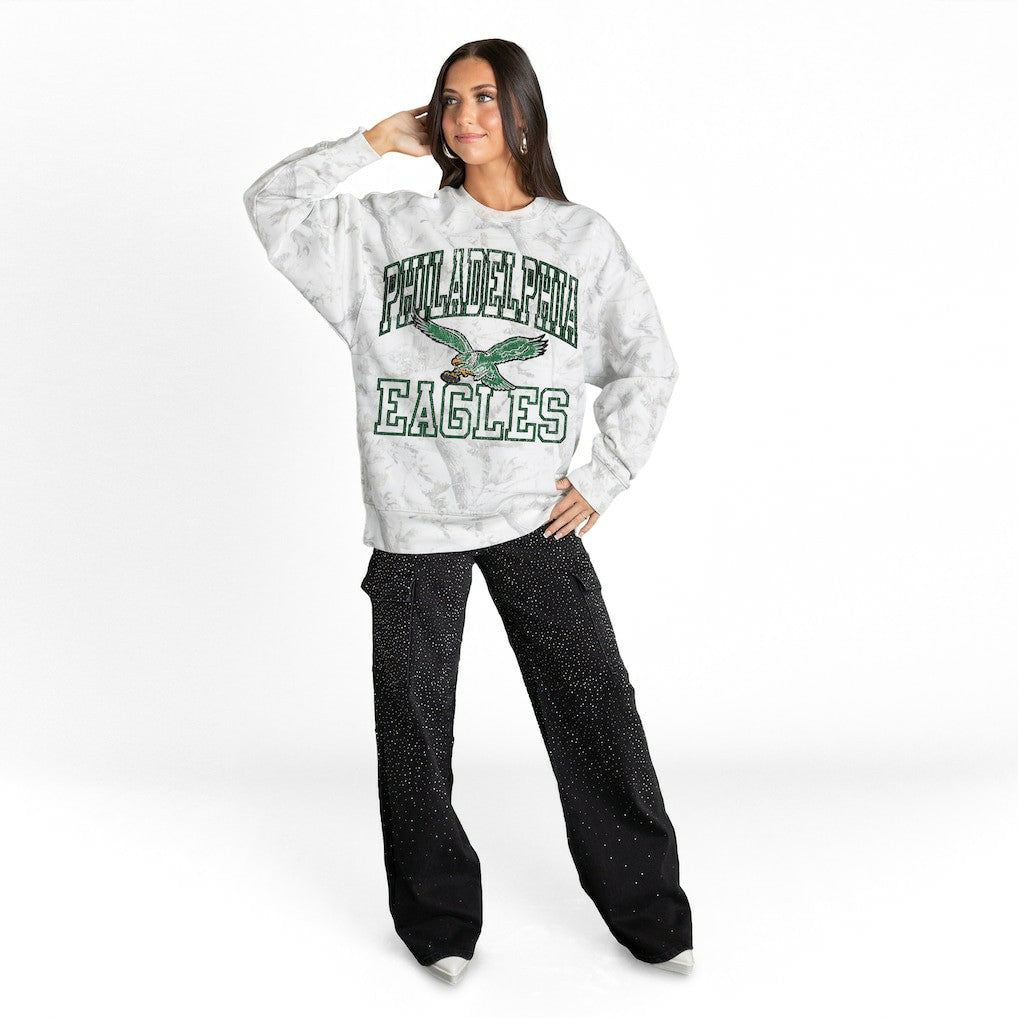 Philadelphia Eagles Gameday Couture Women's Whiteout Oversized Premium Fleece Sweatshirt | NFL Hot