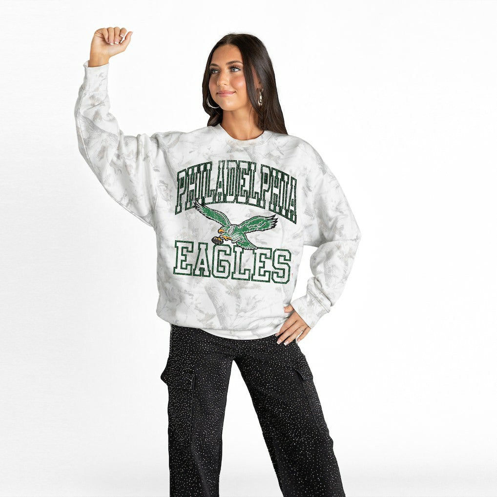 Philadelphia Eagles Gameday Couture Women's Whiteout Oversized Premium Fleece Sweatshirt | NFL Hot