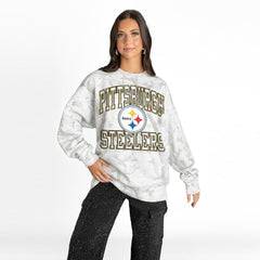 Pittsburgh Steelers Gameday Couture Women's Whiteout Oversized Premium Fleece Sweatshirt | NFL US