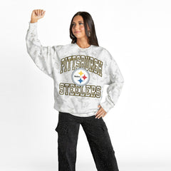 Pittsburgh Steelers Gameday Couture Women's Whiteout Oversized Premium Fleece Sweatshirt | NFL US