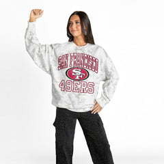 San Francisco 49ers Gameday Couture Women's Whiteout Oversized Premium Fleece Sweatshirt | NFL US