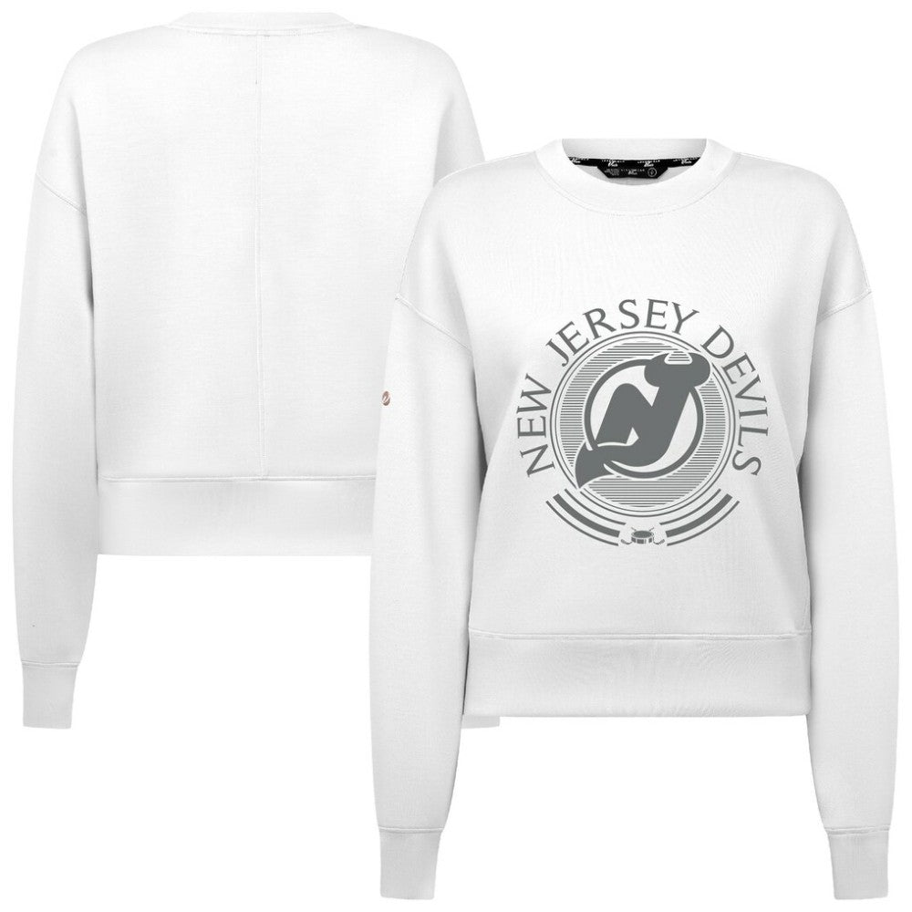 New Jersey Devils Levelwear Women's Slate & Snow Sponge Tri-Blend Sweatshirt -  NHL Sweatshirts