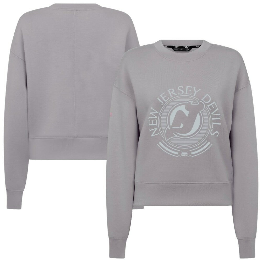 New Jersey Devils Levelwear Women's Slate & Snow Sponge Tri-Blend Sweatshirt -  NHL Sweatshirts