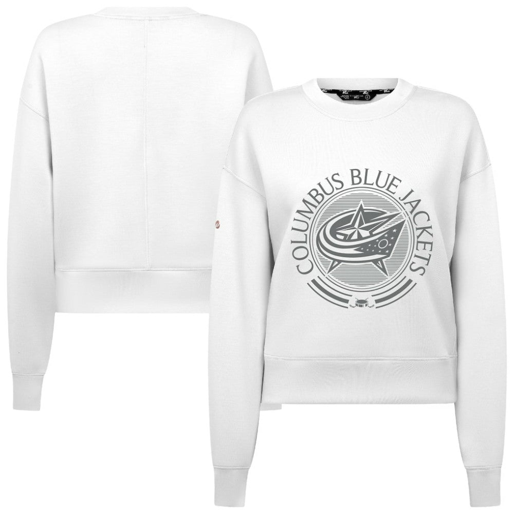 Columbus Blue Jackets Levelwear Women's Slate & Snow Sponge Tri-Blend Sweatshirt -  NHL Sweatshirts