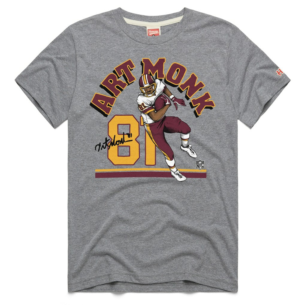 Washington Commanders Art Monk  Homage Unisex Retired Player Classic Illustration Tri-Blend T-Shirt | NFL On sale