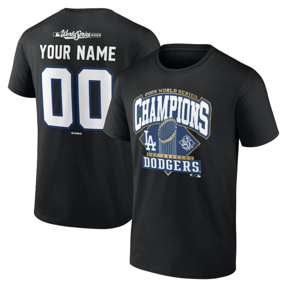 Los Angeles Dodgers 2025 World Series Champions Custom Name & Number T-Shirt - MLB T-shirts