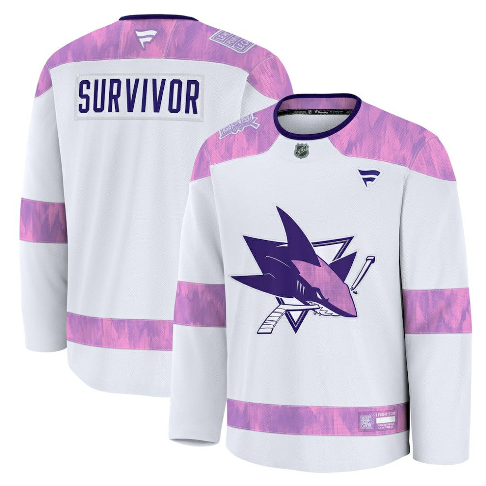 San Jose Sharks Fanatics Hockey Fights Cancer Survivor Practice Jersey -  NHL Jerseys