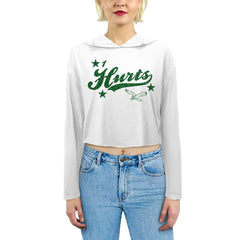 Philadelphia Eagles Jalen Hurts  Majestic Threads Women's Glitter Wordmark Hoodie | NFL Outlet