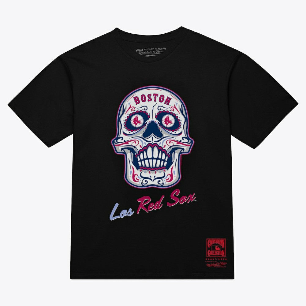 Boston Red Sox Mitchell & Ness Women's Sugar Skull Boxy T-Shirt - MLB T-shirts