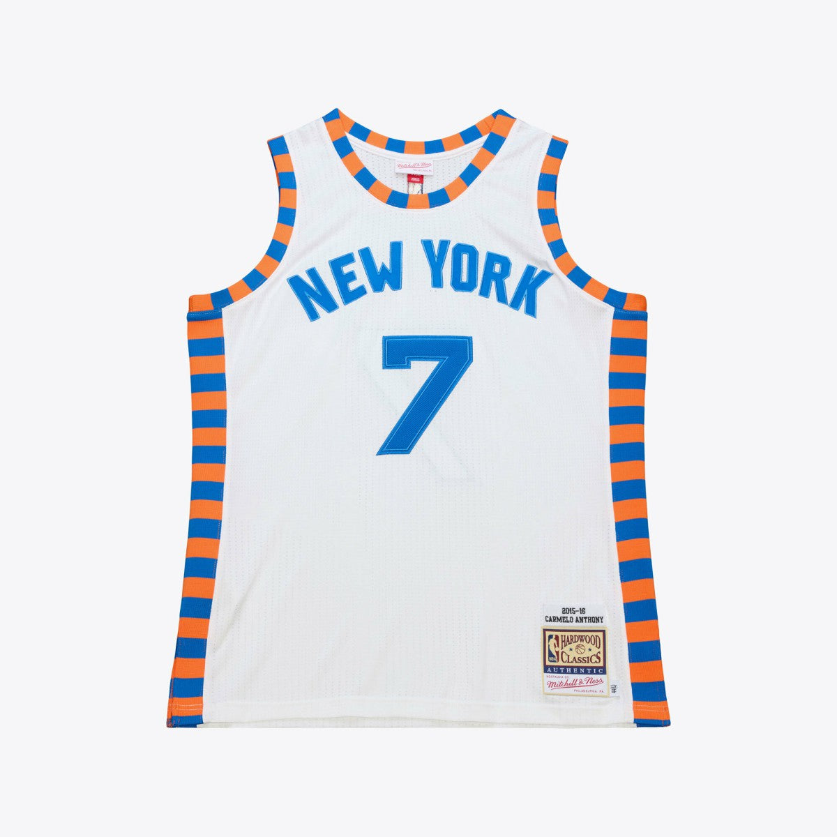 White Carmelo Anthony New York Knicks 2015-16 Hardwood Classics Authentic Jersey | NBA