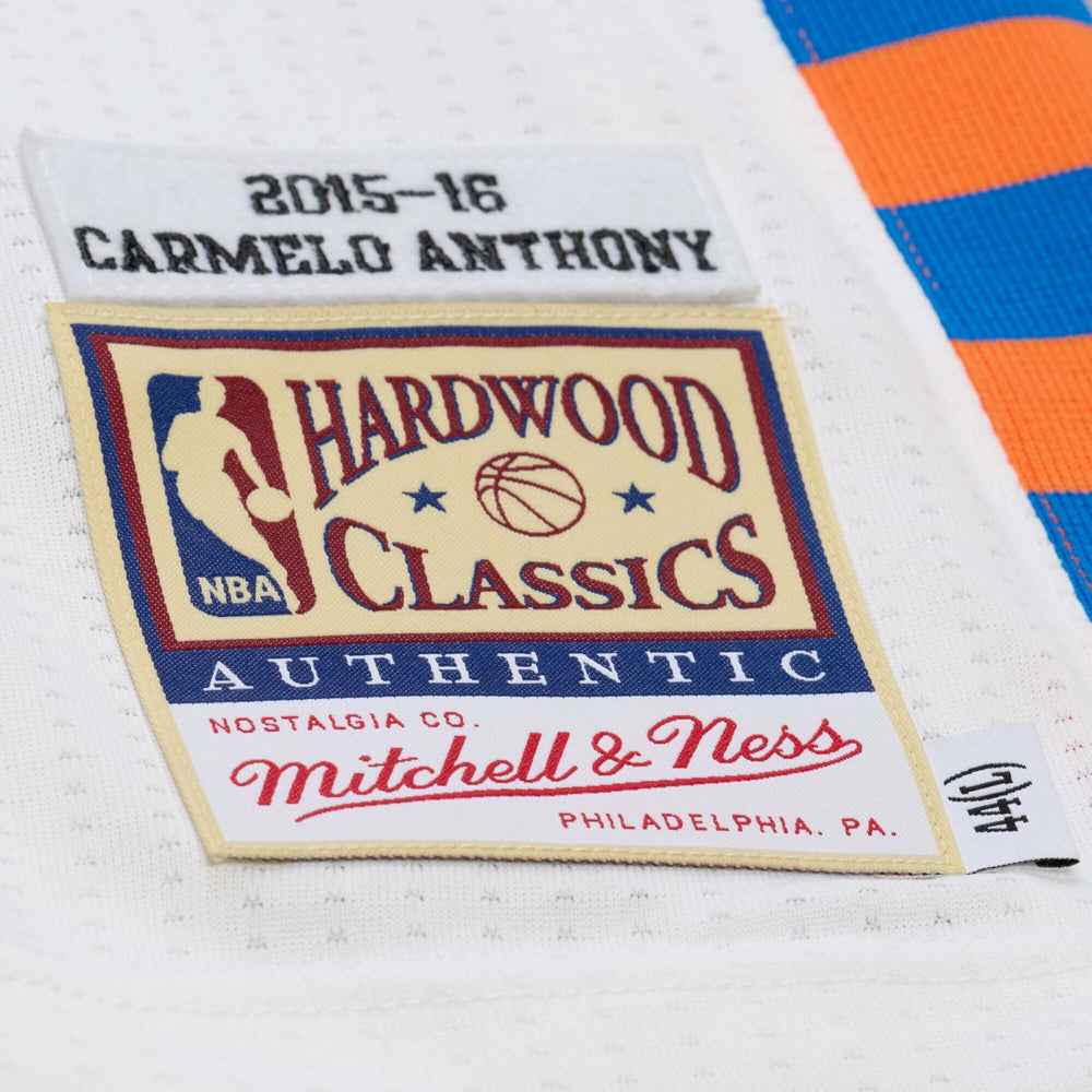 White Carmelo Anthony New York Knicks 2015-16 Hardwood Classics Authentic Jersey | NBA