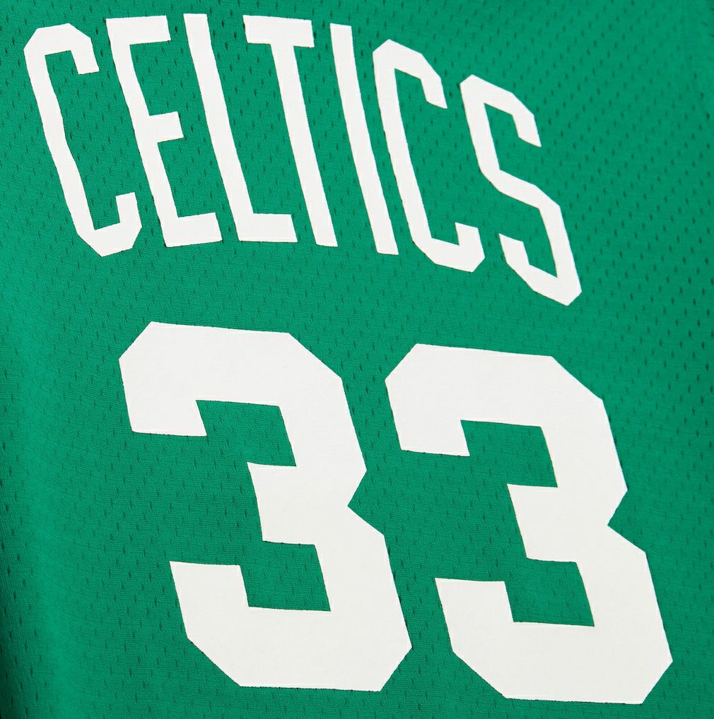 Kelly Green Larry Bird Boston Celtics Mesh Name & Number Short Sleeve Hoodie | NBA