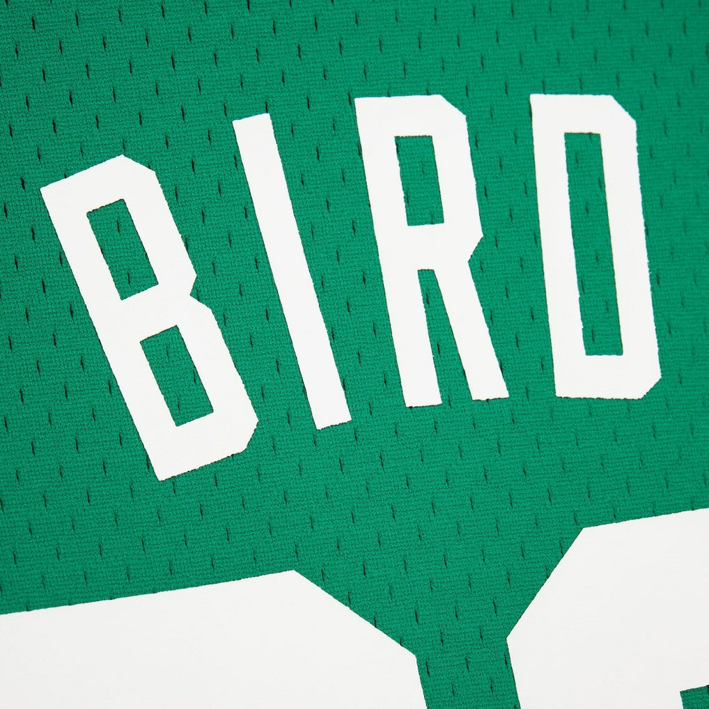 Kelly Green Larry Bird Boston Celtics Mesh Name & Number Short Sleeve Hoodie | NBA