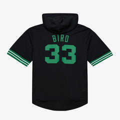 Black Larry Bird Boston Celtics Mesh Name & Number Short Sleeve Hoodie | NBA