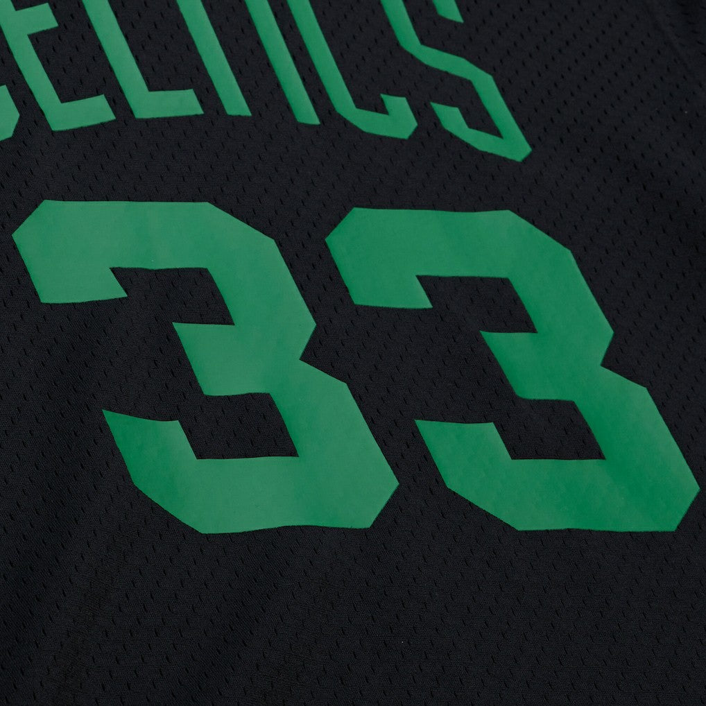 Black Larry Bird Boston Celtics Mesh Name & Number Short Sleeve Hoodie | NBA
