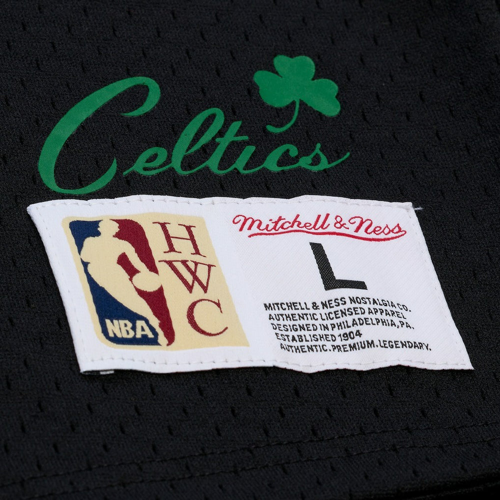 Black Larry Bird Boston Celtics Mesh Name & Number Short Sleeve Hoodie | NBA