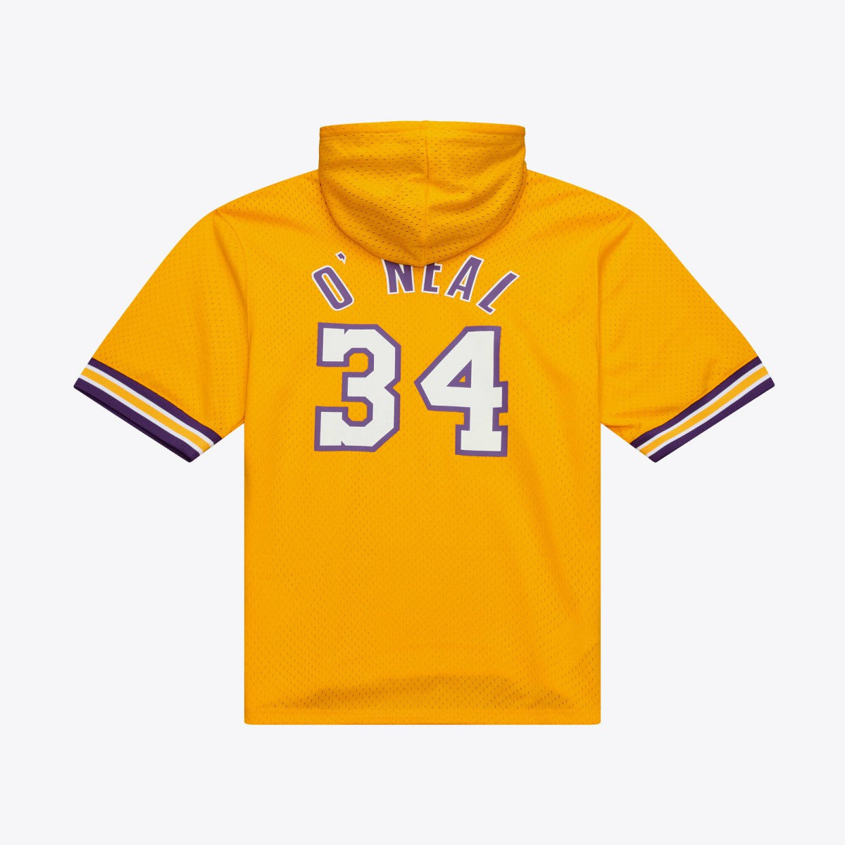 Gold Shaquille O'Neal Los Angeles Lakers Mesh Name & Number Short Sleeve Hoodie | NBA