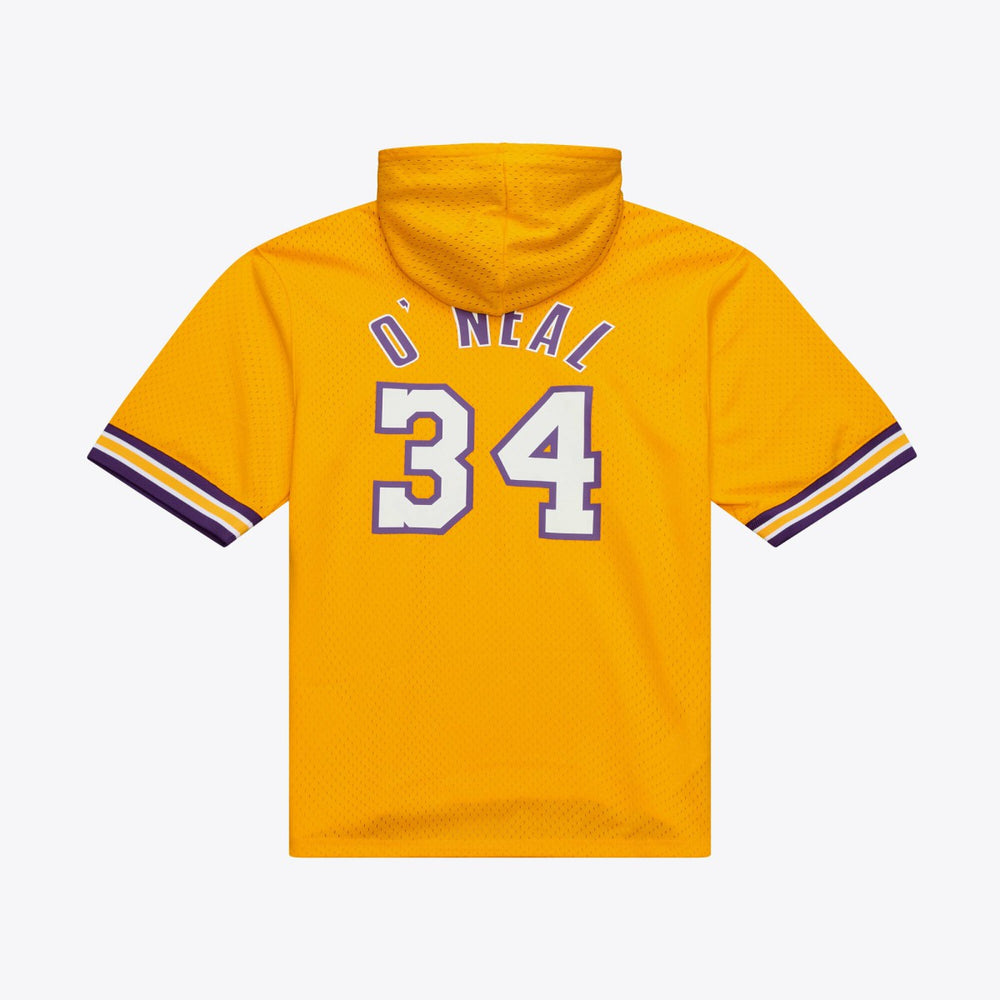 Gold Shaquille O'Neal Los Angeles Lakers Mesh Name & Number Short Sleeve Hoodie | NBA