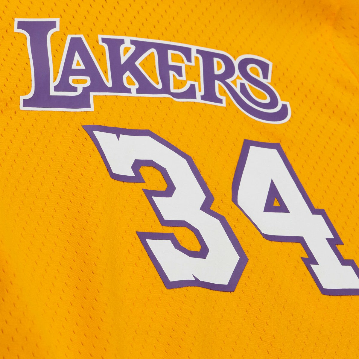 Gold Shaquille O'Neal Los Angeles Lakers Mesh Name & Number Short Sleeve Hoodie | NBA