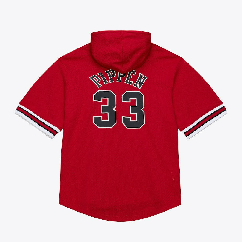 Red Scottie Pippen Chicago Bulls Mesh Name & Number Short Sleeve Hoodie sale | NBA