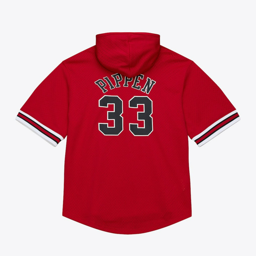 Red Scottie Pippen Chicago Bulls Mesh Name & Number Short Sleeve Hoodie sale | NBA