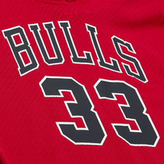 Red Scottie Pippen Chicago Bulls Mesh Name & Number Short Sleeve Hoodie sale | NBA