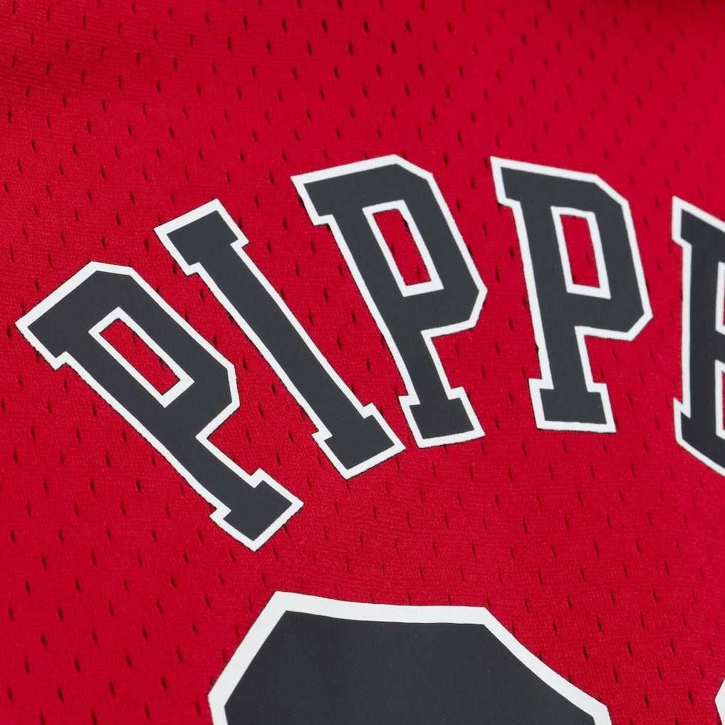 Red Scottie Pippen Chicago Bulls Mesh Name & Number Short Sleeve Hoodie sale | NBA