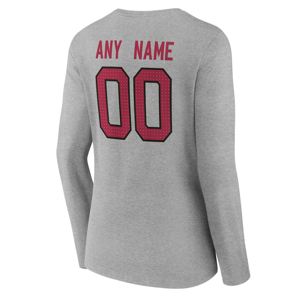 Arizona Cardinals Women's Team Authentic Personalized Name & Number Long Sleeve V-Neck T-Shirt | NFL Sale