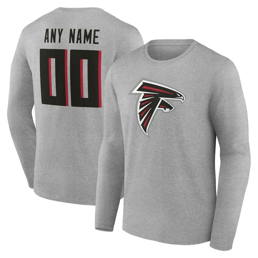 Atlanta Falcons Team Authentic Personalized Name & Number Long Sleeve T-Shirt | NFL Hot