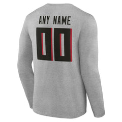 Atlanta Falcons Team Authentic Personalized Name & Number Long Sleeve T-Shirt | NFL Hot