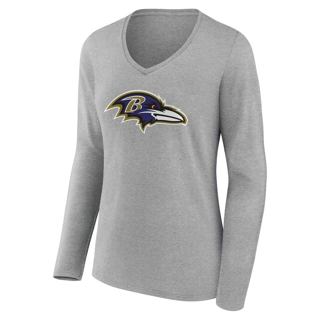 Baltimore Ravens Women's Team Authentic Personalized Name & Number Long Sleeve V-Neck T-Shirt | NFL Discount