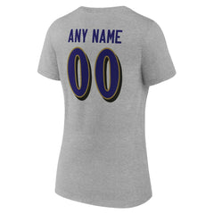 Baltimore Ravens Women's Team Authentic Personalized Name & Number V-Neck T-Shirt | NFL US