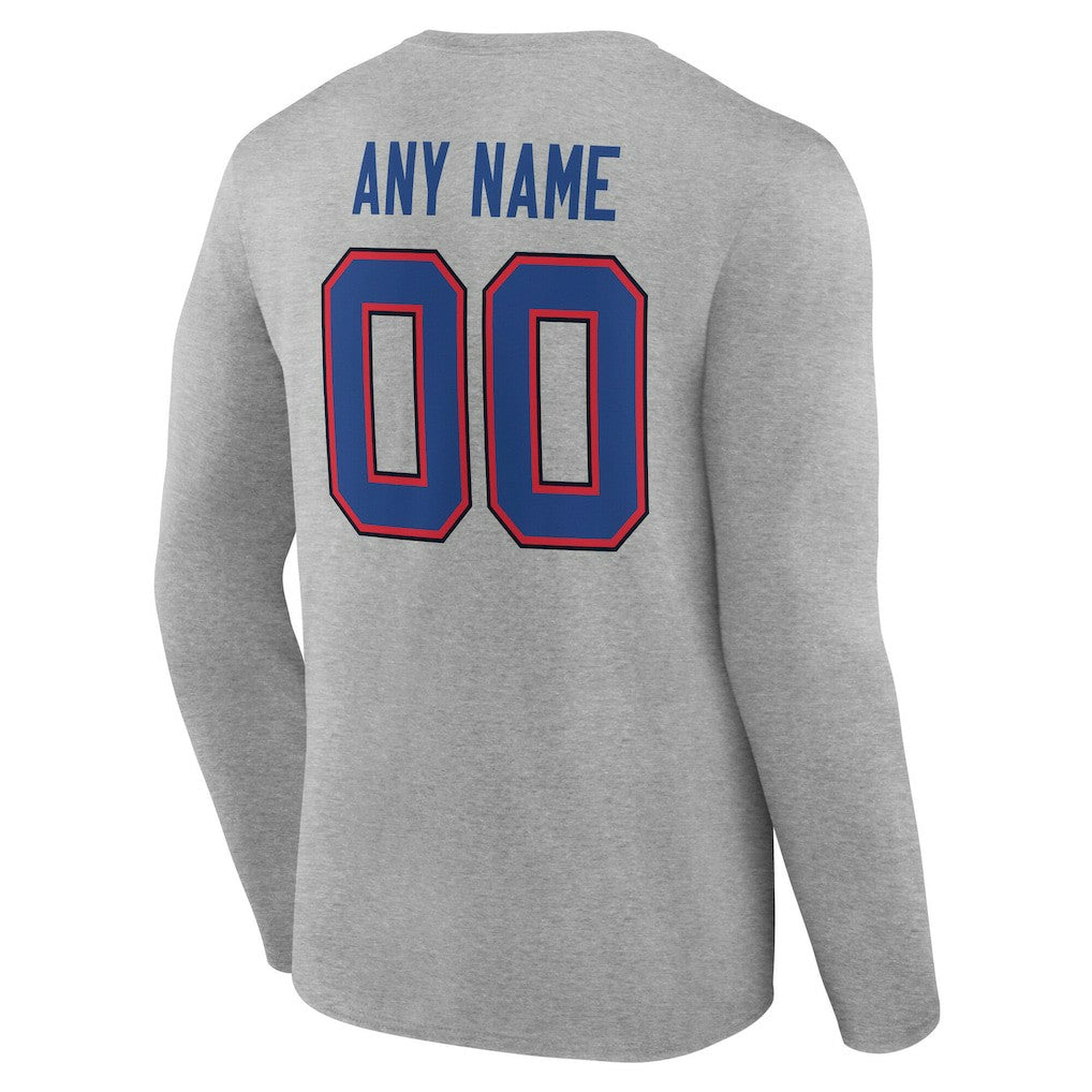 Buffalo Bills Team Authentic Personalized Name & Number Long Sleeve T-Shirt | NFL Outlet