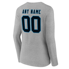Carolina Panthers Women's Team Authentic Personalized Name & Number Long Sleeve V-Neck T-Shirt | NFL On sale