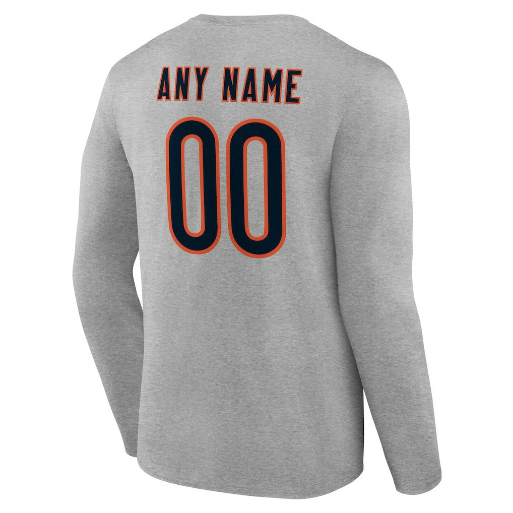 Chicago Bears Team Authentic Personalized Name & Number Long Sleeve T-Shirt | NFL New